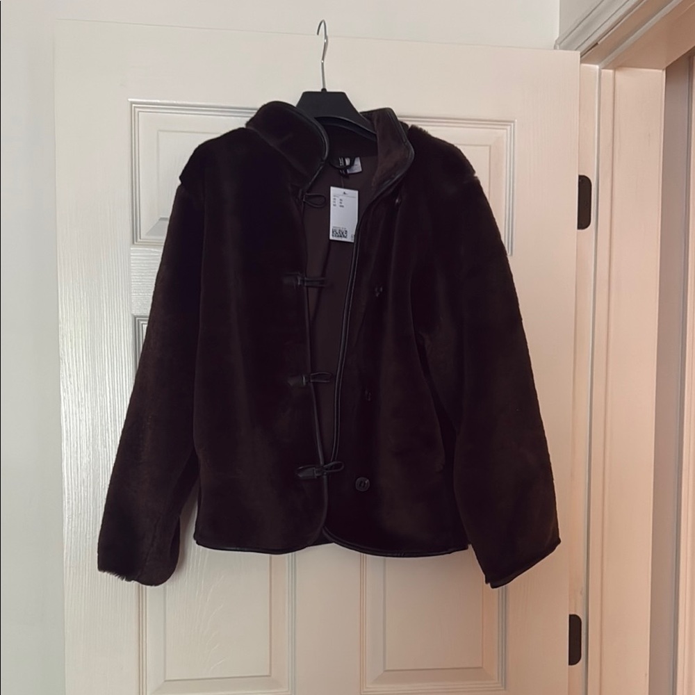 H&M Dark Brown Faux Fur Jacket